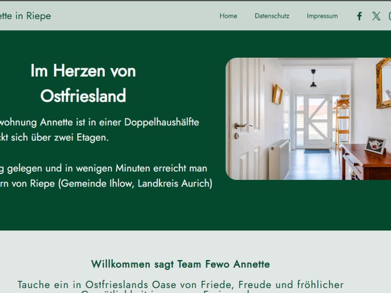 FeWo Annette – Ferienwohnung & Tourismus Website Design